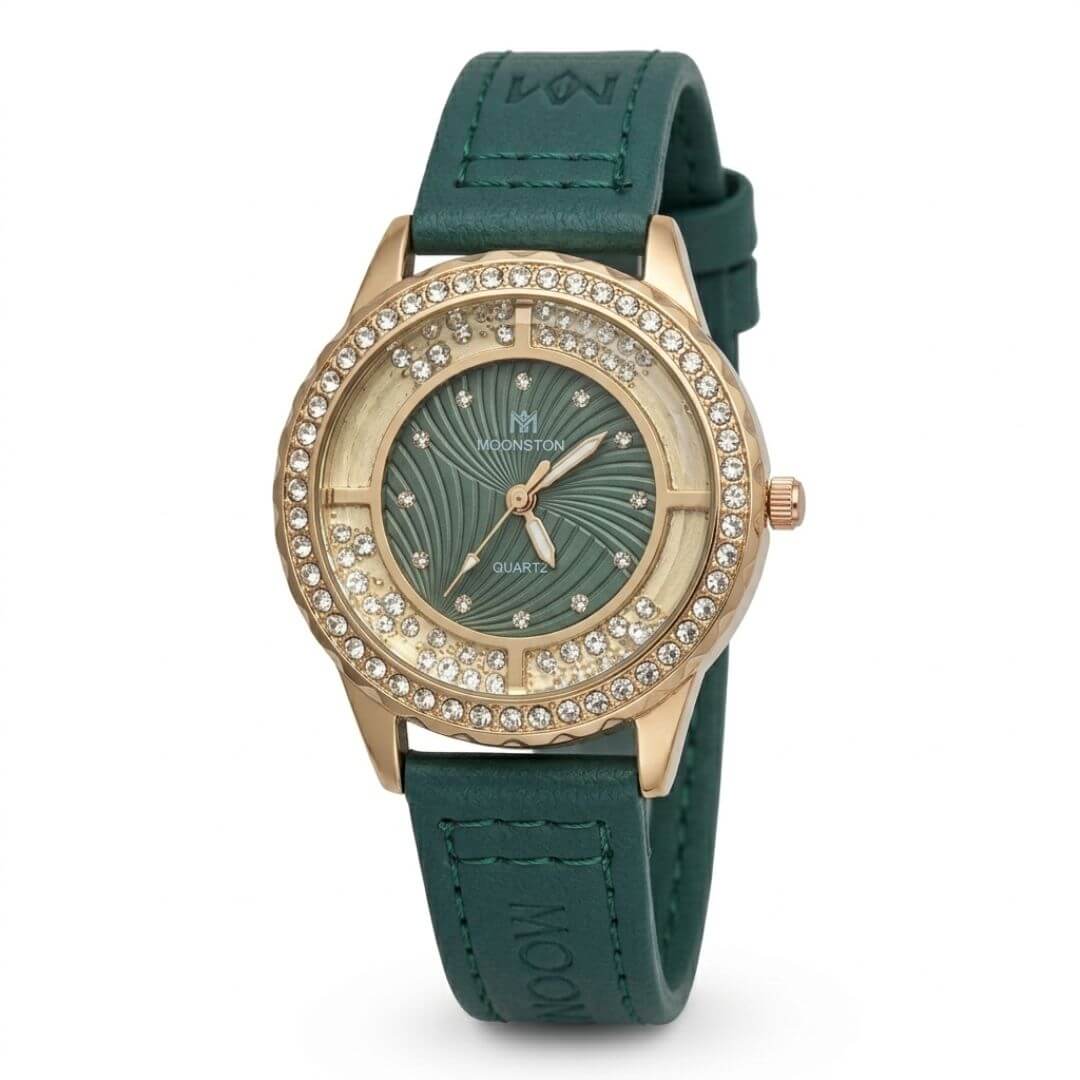 Emerald Crystal Watch (Green & Gold)